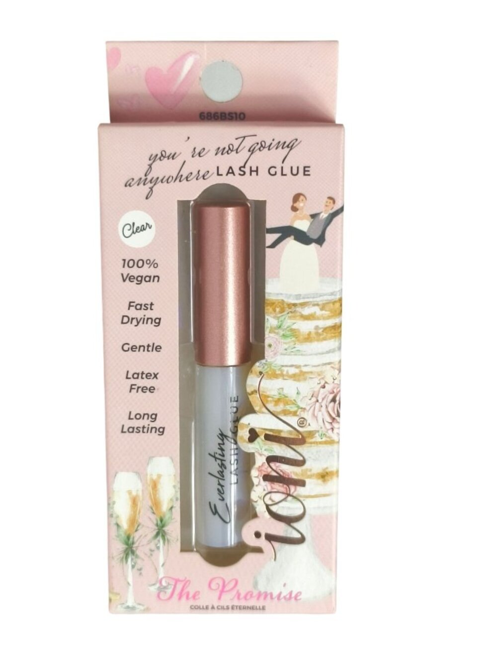Ioni Everlasting Lash Glue Clear 3ml Fast Drying Vegan Latex-Free Sensitive Eyes